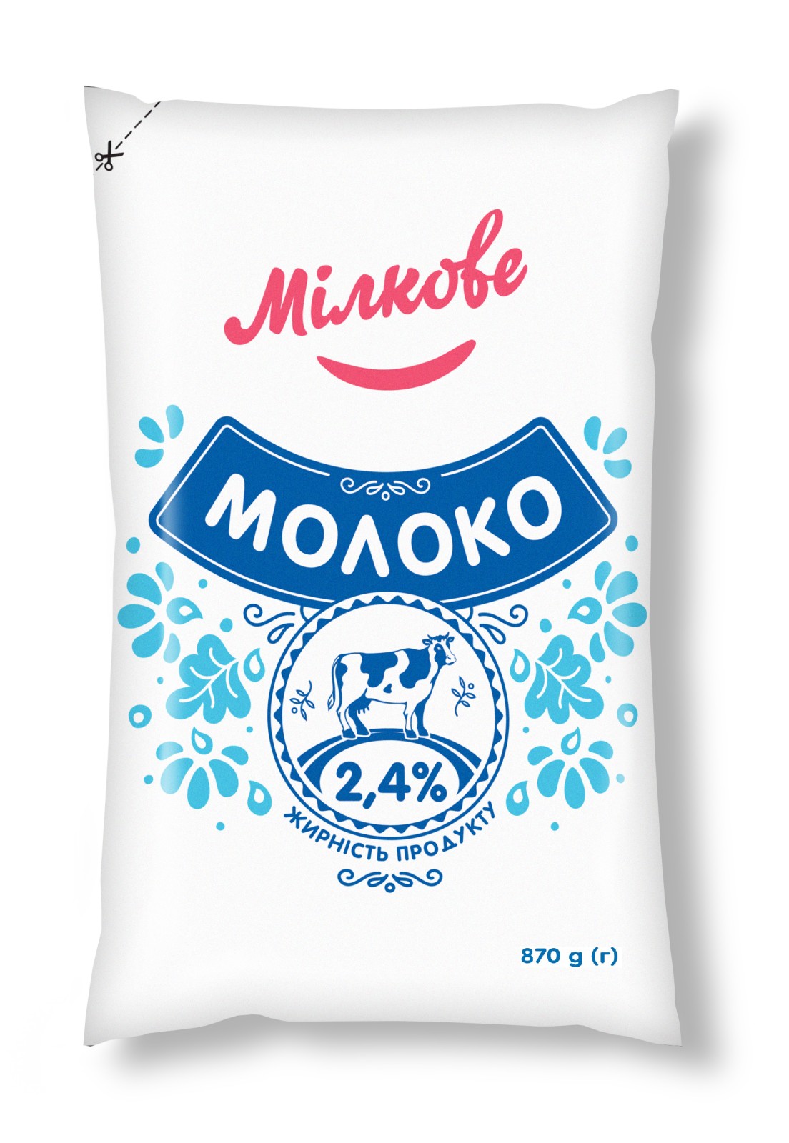 Молоко 2,4% жиру, п/е, 870г, Мілкове